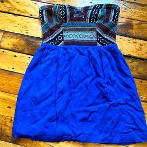 Anthropologie Bright Blue Zip-Detail Garment